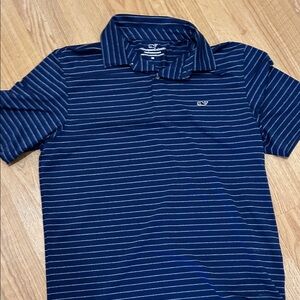 Vineyard Vines Men's Blue Striped Polo Shirt